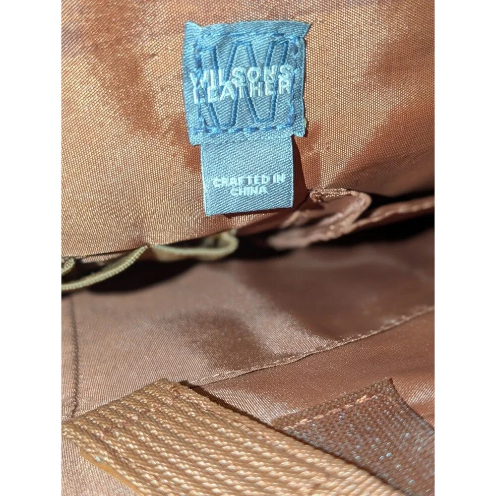 Wilson Leather Brown Messenger/Laptop Bag Buckle Zip Top Handle Outer Pockets